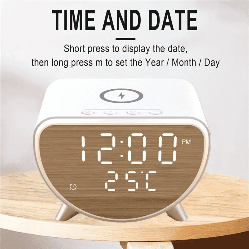 Reloj Despertador Con Base De Carga Inalambrica 15w Ay-23