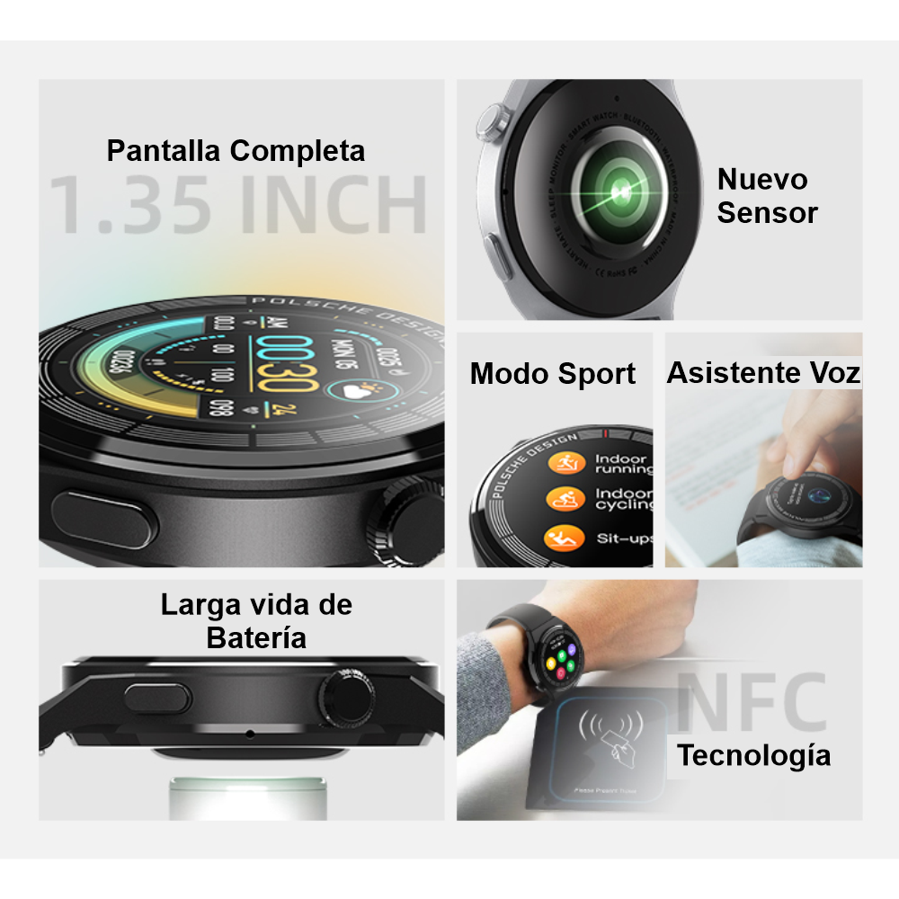 Reloj Inteligente Smart Watch NFC Pantalla Redonda HW3 MAX