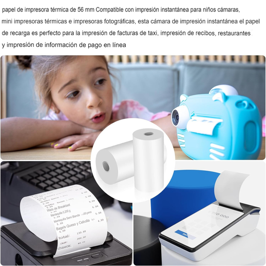 Rollo De Papel Térmico 56mm Impresora Cam Instantanea X 5und