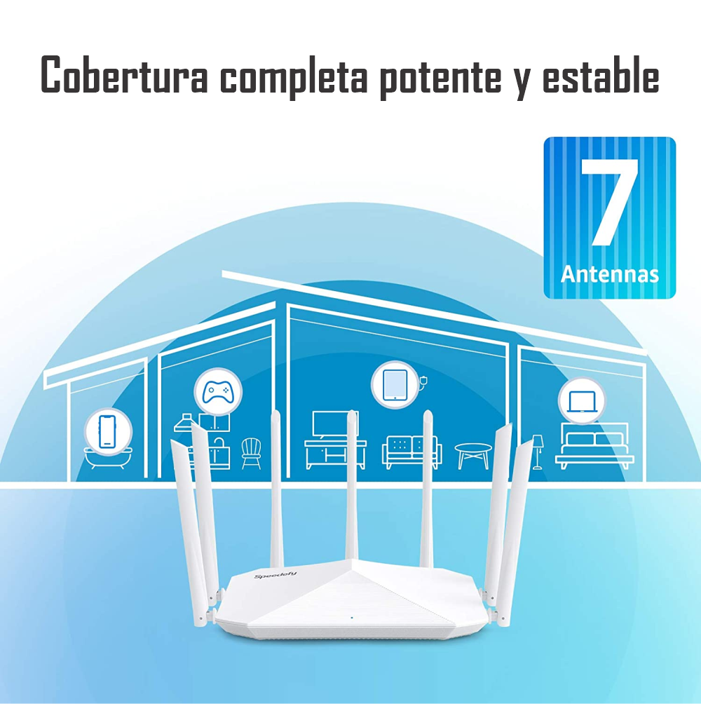 Router Inteligente Alta Velocidad 2.4G/5G Speedefy AC2100