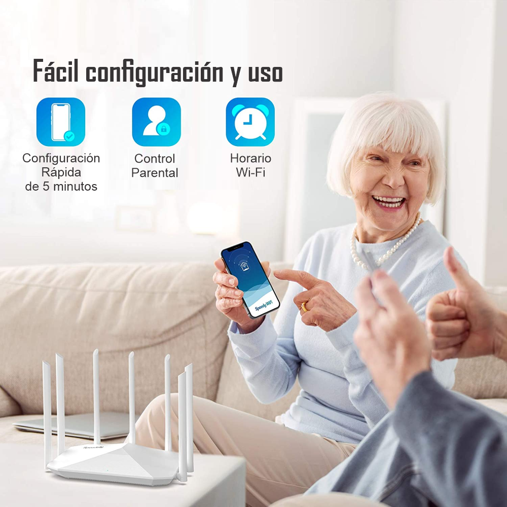 Router Inteligente Alta Velocidad 2.4G/5G Speedefy AC2100
