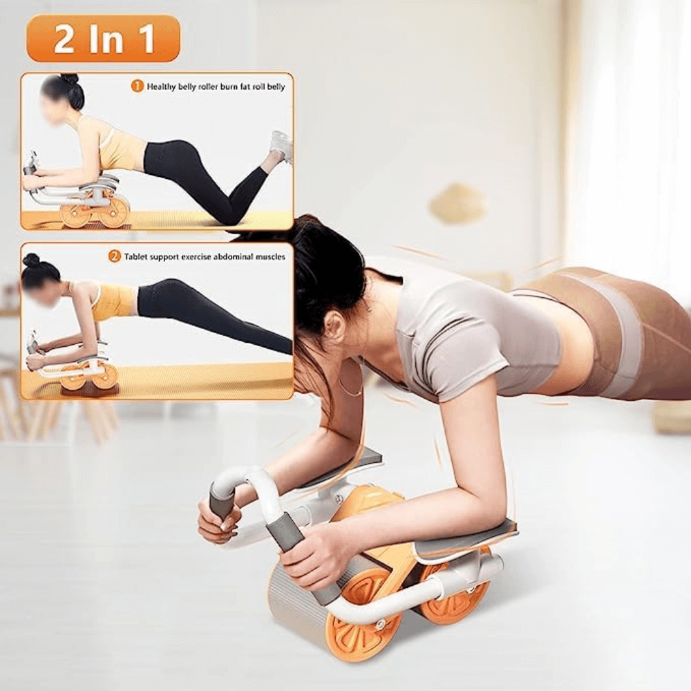 Rueda Abdominal Rebote Automatico Rodillo Lumbar Ab Doble
