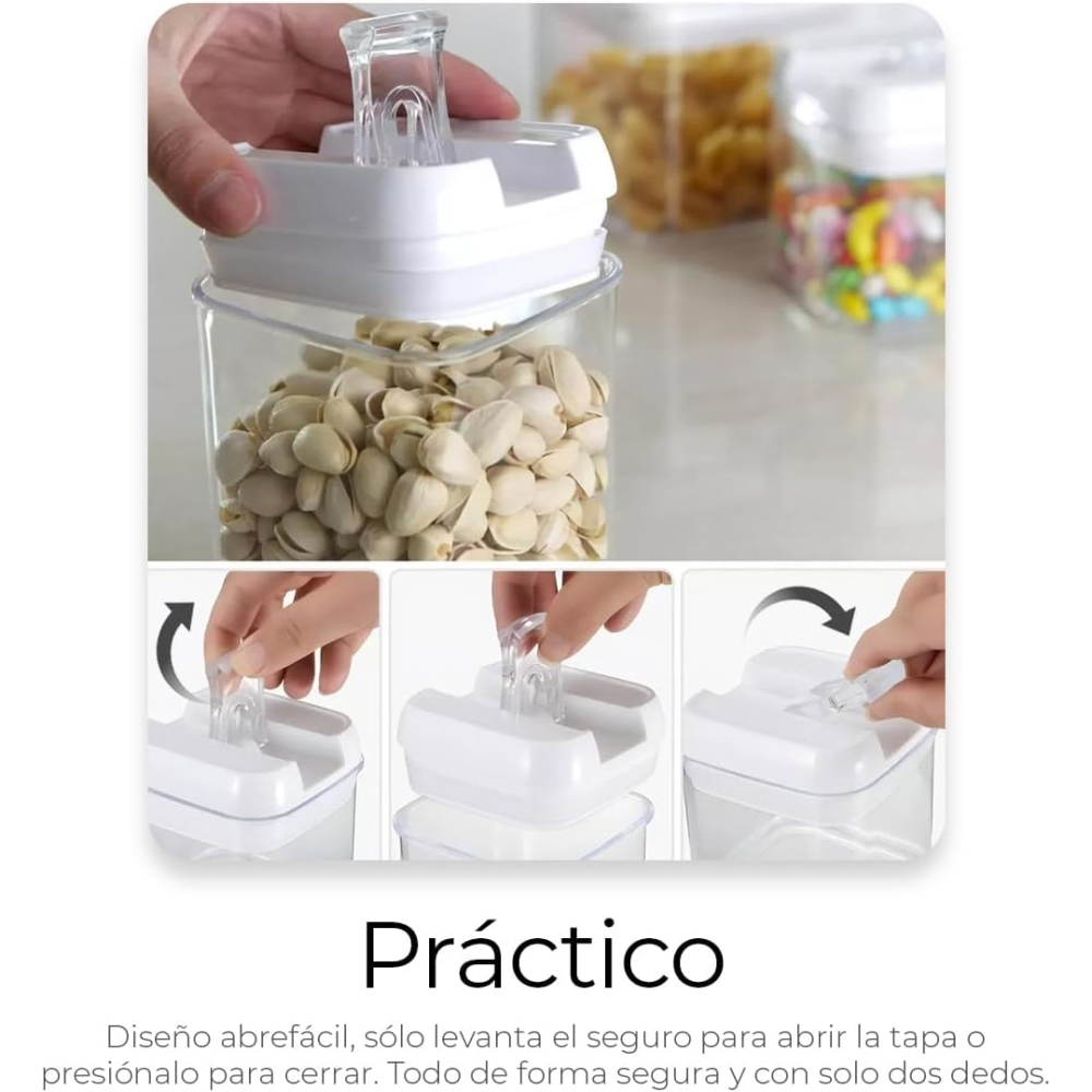 Set Contenedor De Alimentos 7pcs Organizdor Despensa Granos