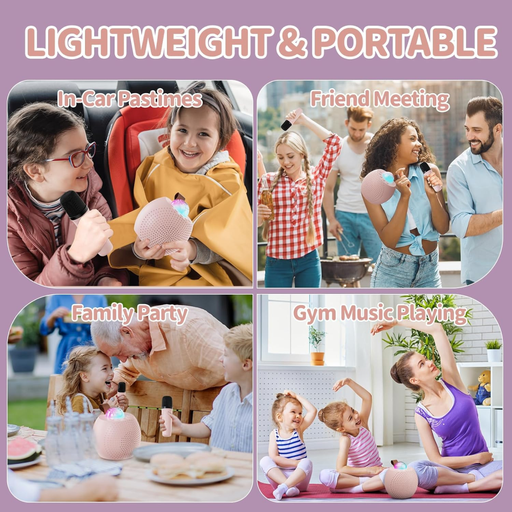 Set de Karaoke Inalámbrico Para Niños Bluetooth RGB 2Mic Z1