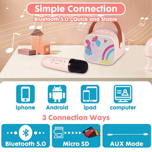 Set Karaoke Para Niñas Inalambrico Speaker Bluetooth 6w K8