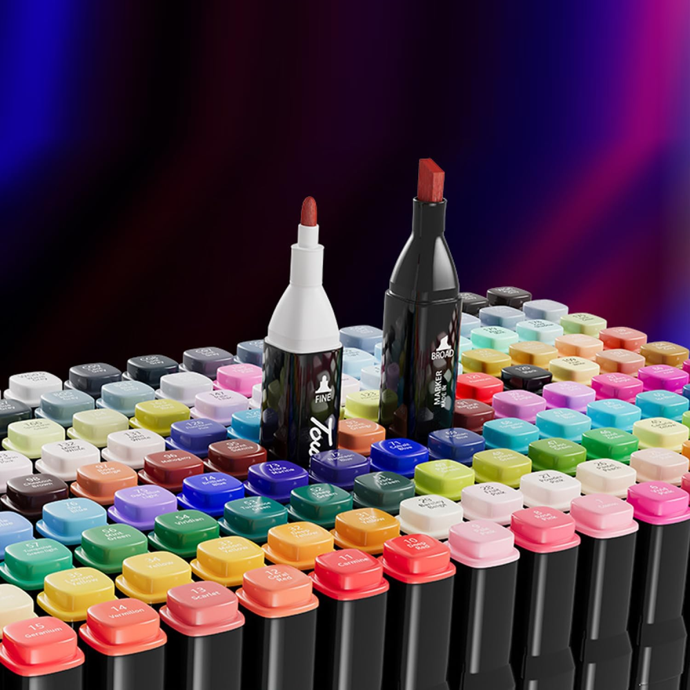 Set Profesional De Marcadores Plumones Doble Punta 48 Piezas