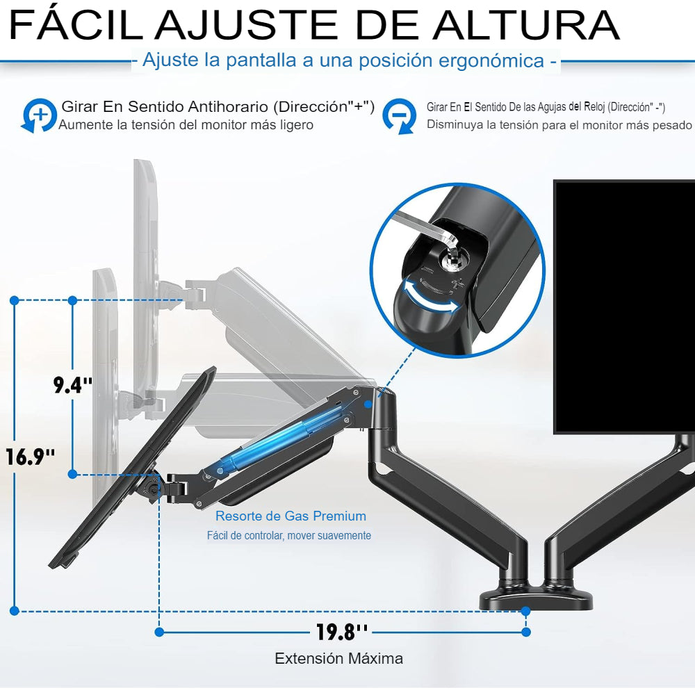 Soporte De Monitor Doble 17 A 33inch Brazos Flexibles An-110