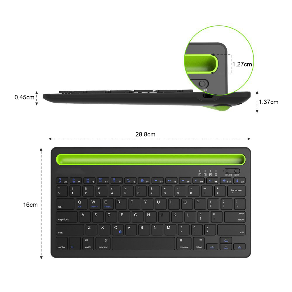Teclado Inalambrico Recargable Bluetooth 2 Canales As-199
