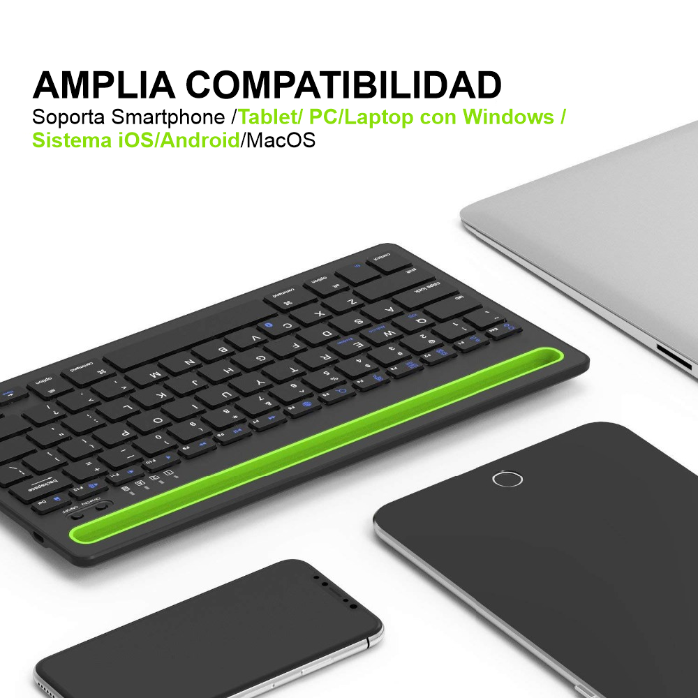Teclado Inalambrico Recargable Bluetooth 2 Canales As-199