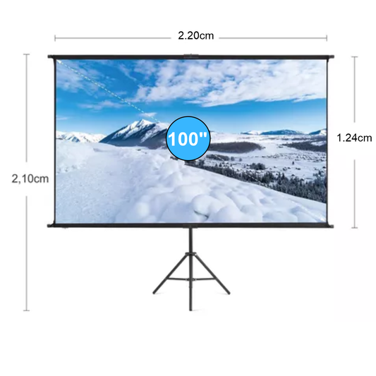 Telón Pantalla Proyección Video Beam 100 Pulgadas + Trípode