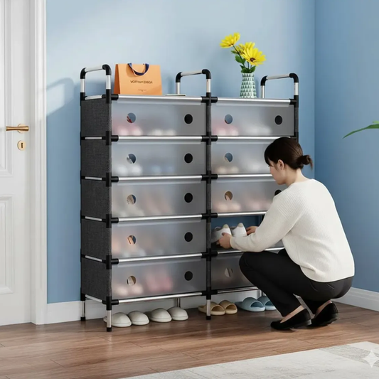 Organizador Zapatero Doble 5 Nieveles Metalico Pp Antipolvo OFERTA IMPERDIBLE