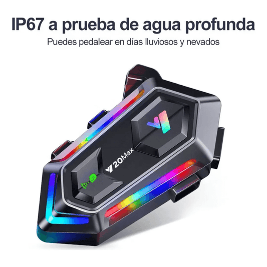 Intercomunicador Casco Moto Llamada Bluetooth Kr-m2 Luz Rgb