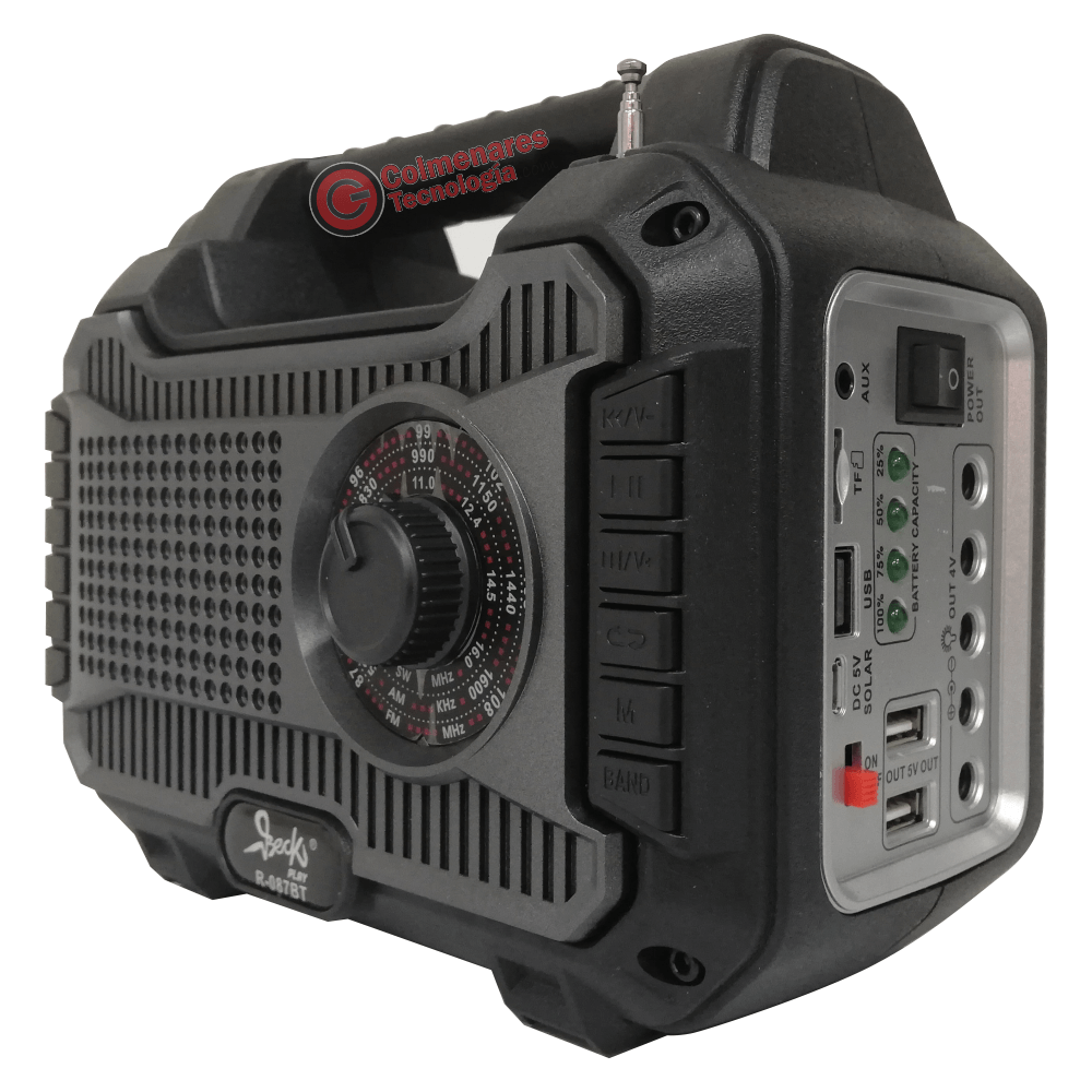Super Radio Multifuncion Linterna Recargable Kit Solar R-087