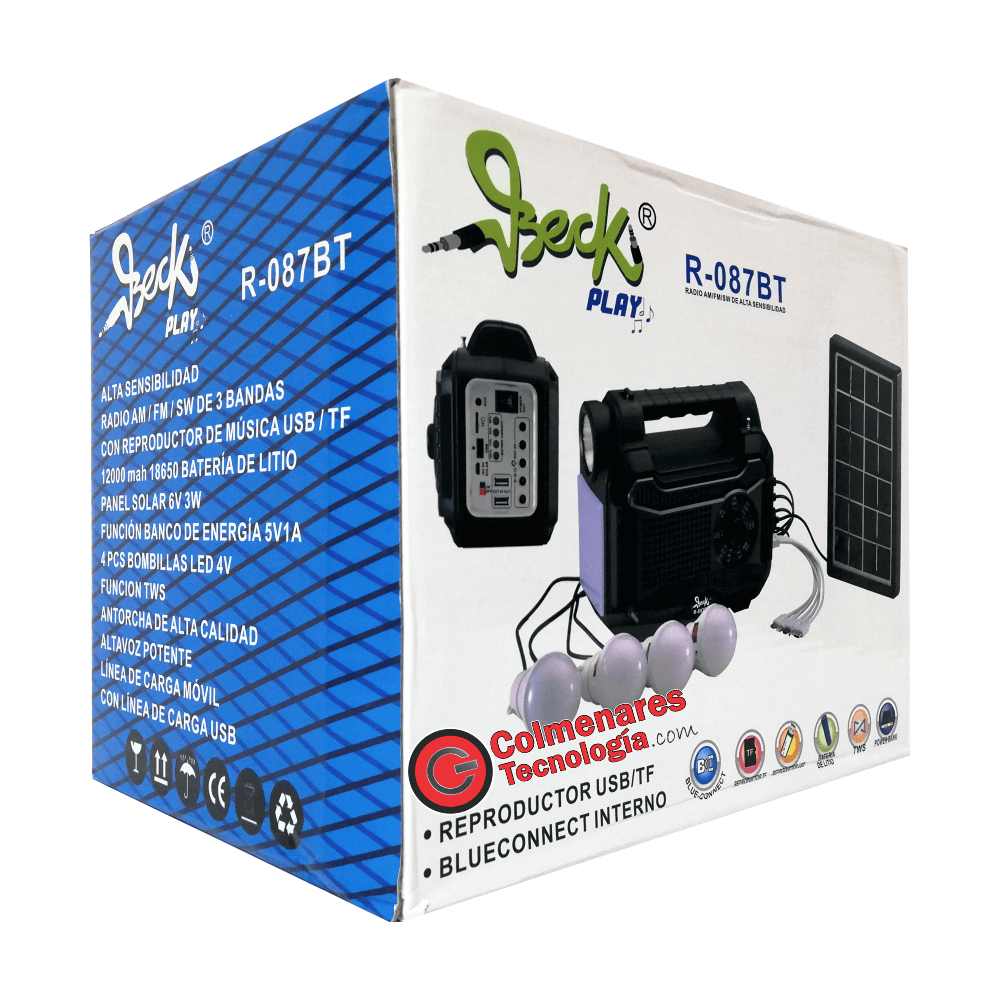 Super Radio Multifuncion Linterna Recargable Kit Solar R-087