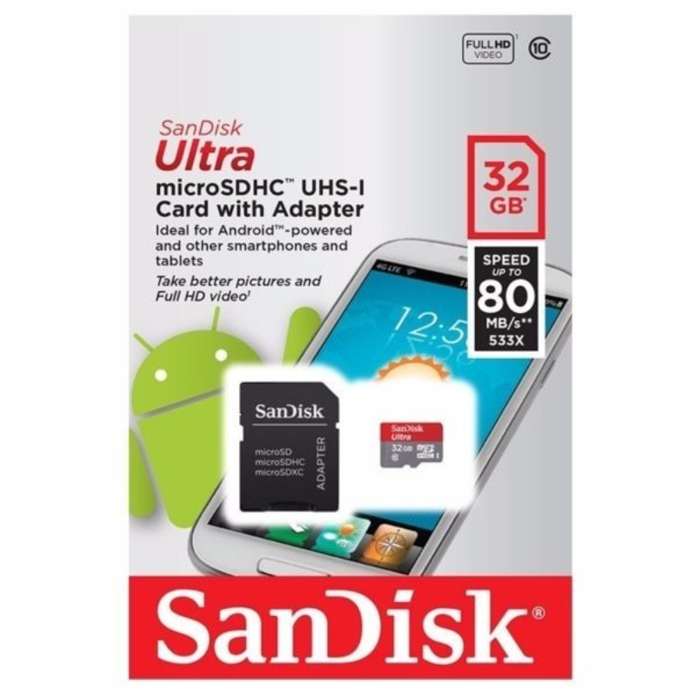 Memoria Micro SD Clase 10 Sandisk Original 16/32/64/128 Gb 80mb/s