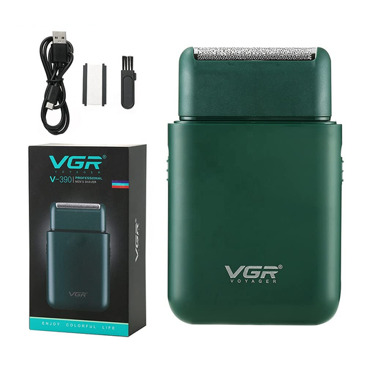 VGR Afeitadora Eléctrica Rasuradora Recargable V-390 BlackGreen