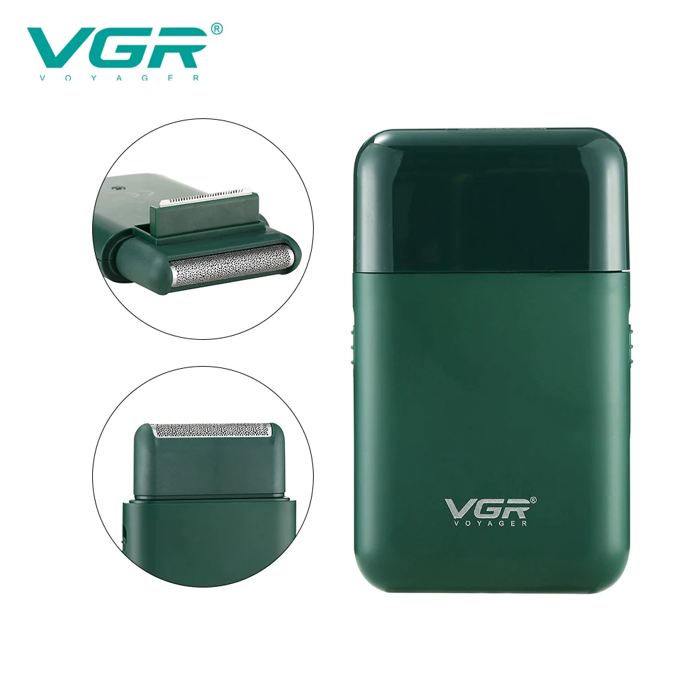 VGR Afeitadora Eléctrica Rasuradora Recargable V-390 BlackGreen