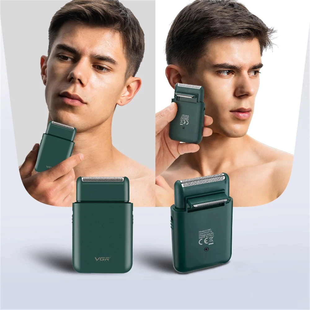 VGR Afeitadora Eléctrica Rasuradora Recargable V-390 BlackGreen