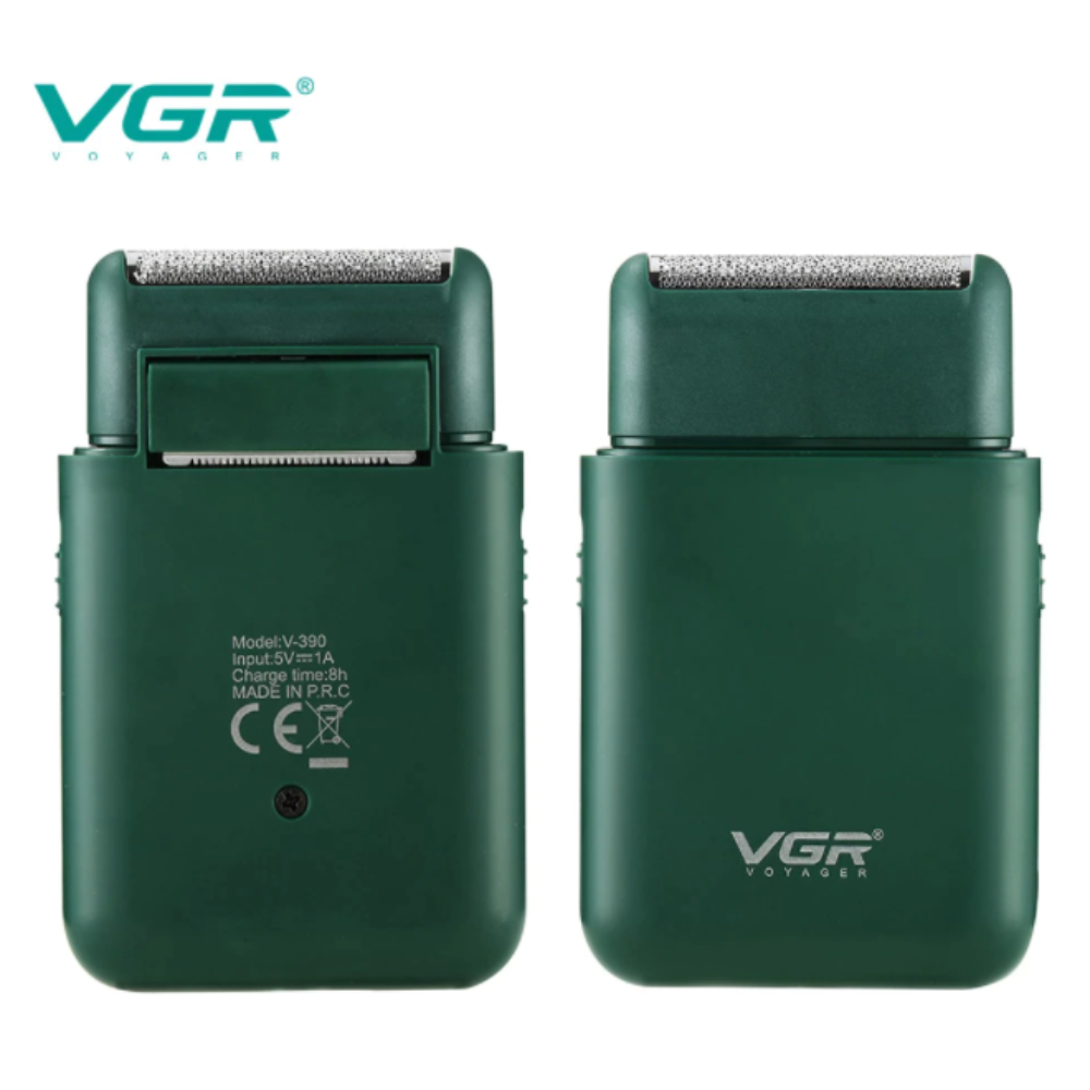 VGR Afeitadora Eléctrica Rasuradora Recargable V-390 BlackGreen