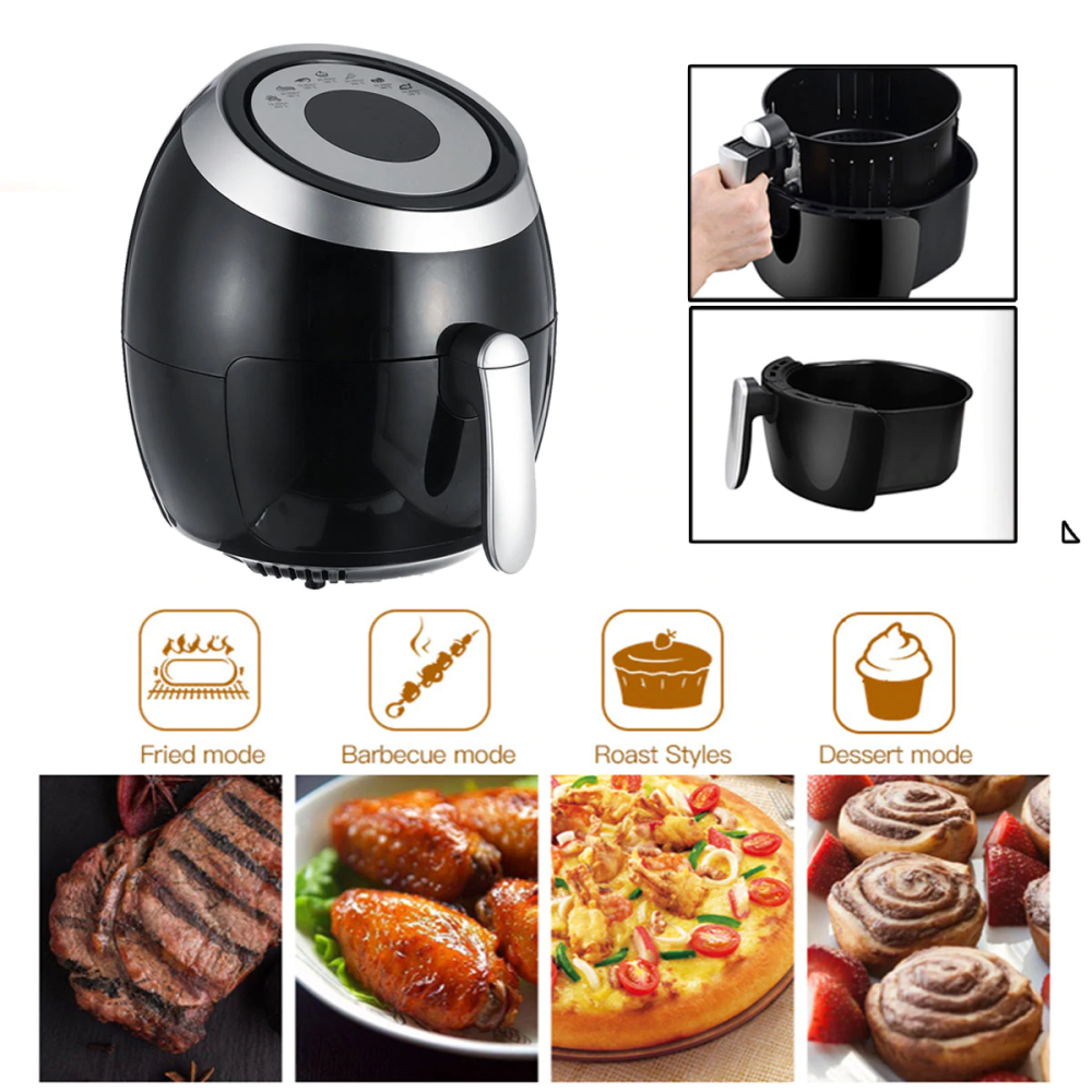 Freidora de Aire Sin Aceite LED Táctil Air Fryer Oven 5.5lt Swisshome
