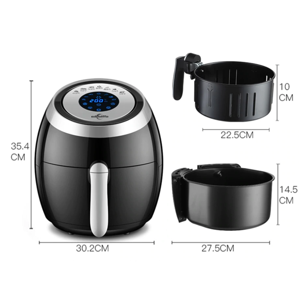 Freidora de Aire Sin Aceite LED Táctil Air Fryer Oven 5.5lt Swisshome