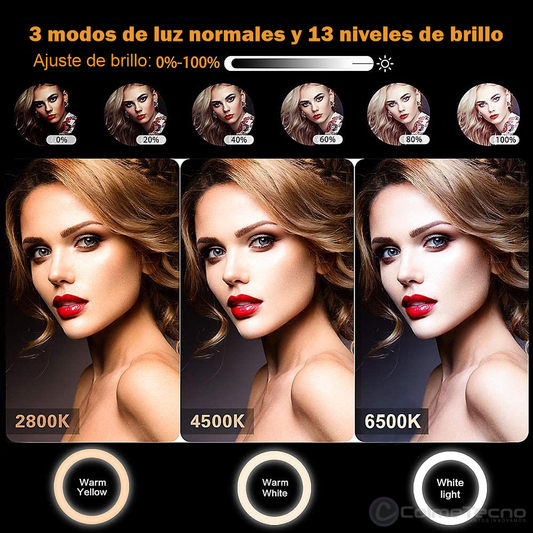 Aro De Luz LED Regulable 30cm Para Movil, Cámaras + Tripode - RGB