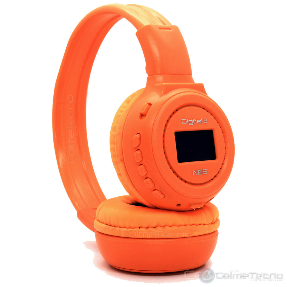 Audífonos Recargables Bluetooth N65 Pantalla LED USB SD FM
