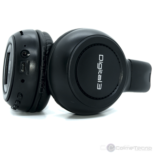 Audífonos Recargables Bluetooth N65 Pantalla LED USB SD FM