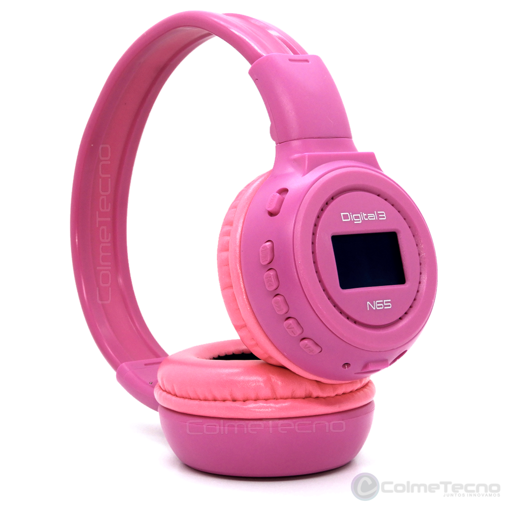 Audífonos Recargables Bluetooth N65 Pantalla LED USB SD FM