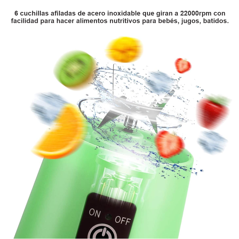 Mini Licuadora Batidora Personal Portátil Recargable Juice Blender