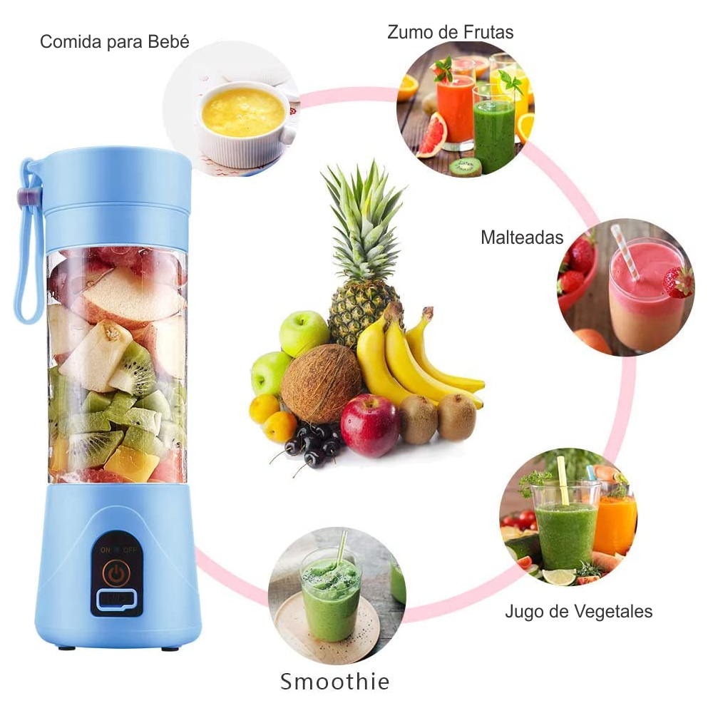 Mini Licuadora Batidora Personal Portátil Recargable Juice Blender