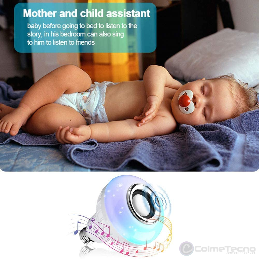 Bombillo Bluetooth Con Altavoz Luz LED RGB + Control Remoto
