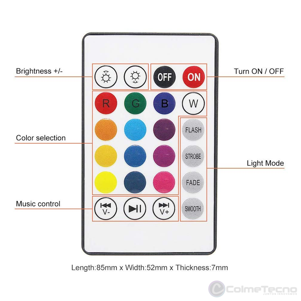 Bombillo Bluetooth Con Altavoz Luz LED RGB + Control Remoto