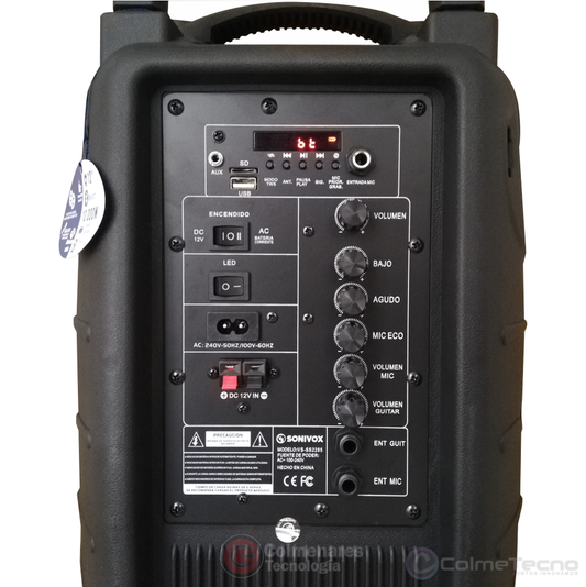 Cabina De Sonido Recargable 12 Pulgadas Sonivox VS-SS2285