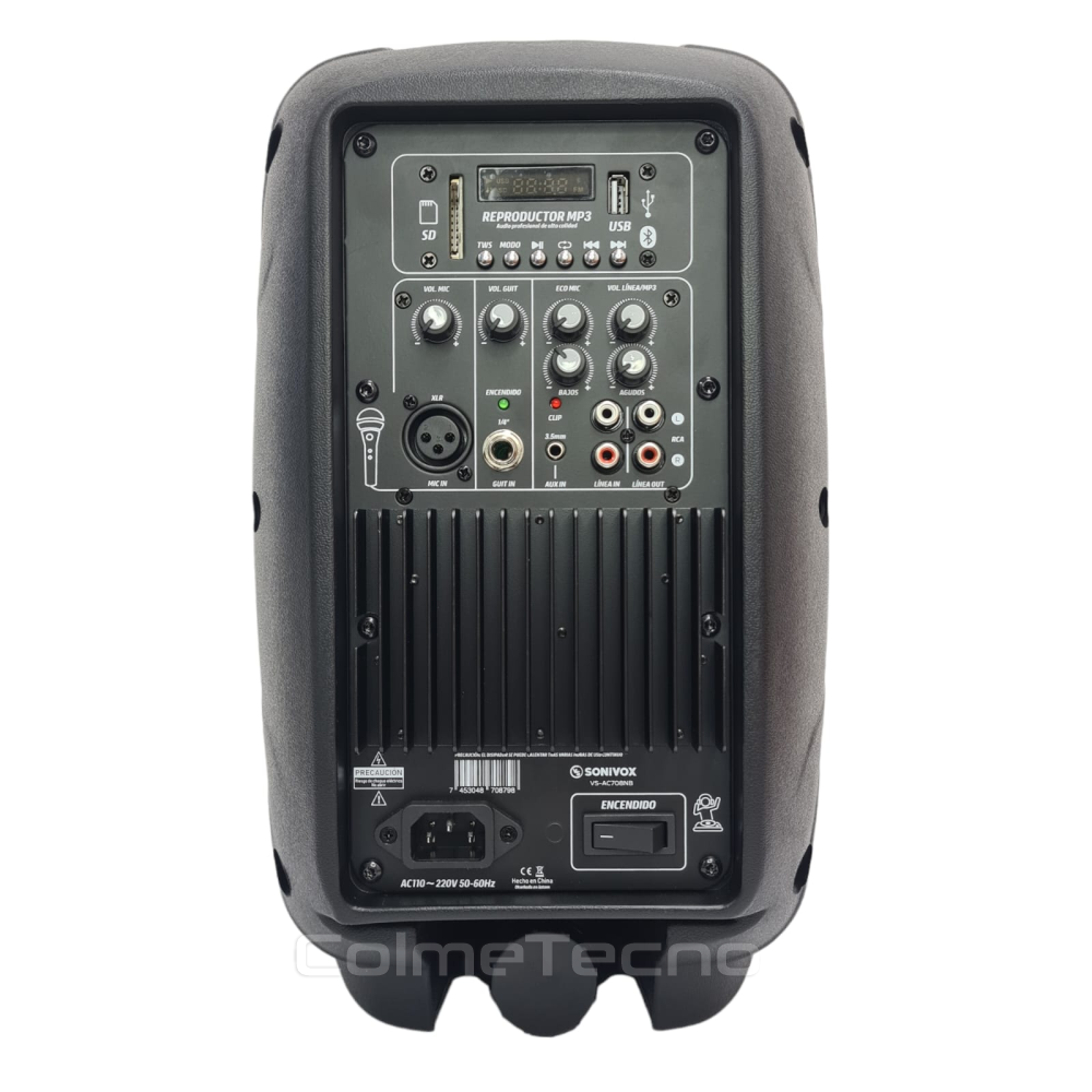 Cabina De Sonido Activa Profesional 8inch Sonivox VS-AC708NB