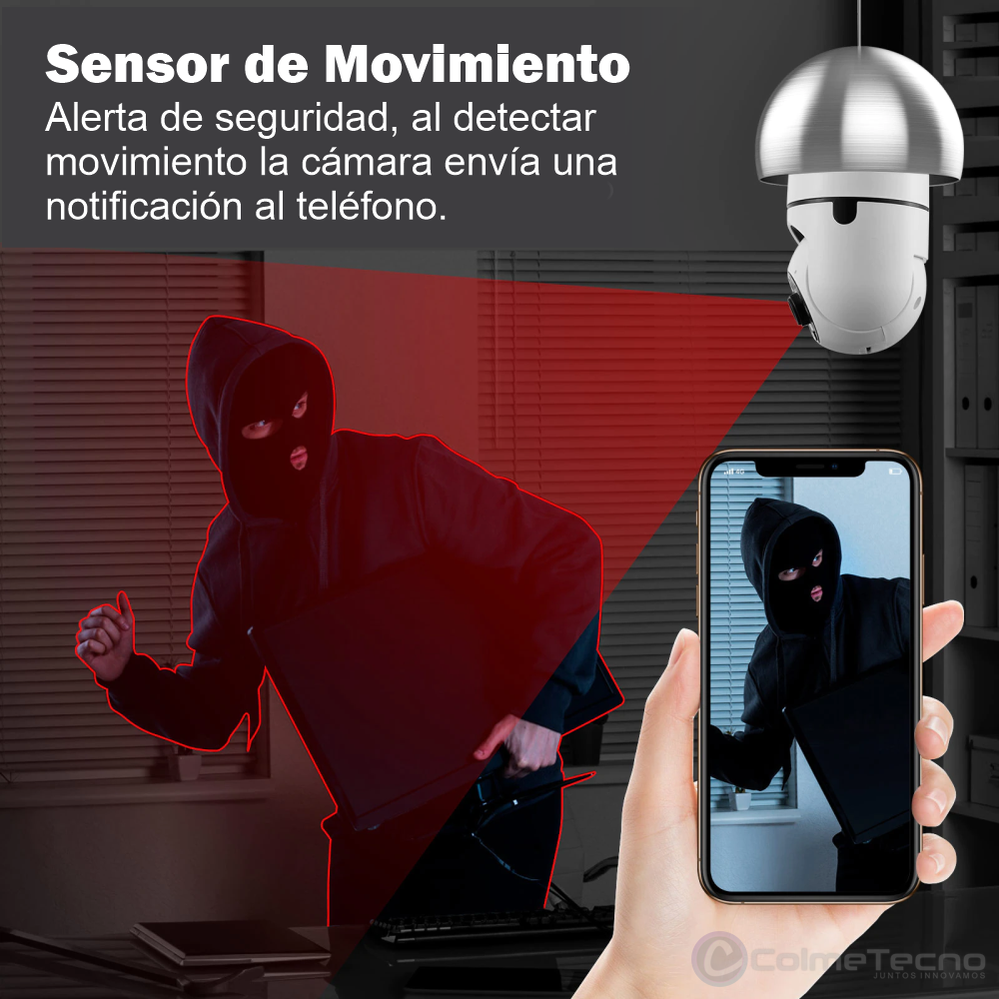Cámara De Seguridad IP Wifi 1080P Full HD Bombillo Motorizado 360°