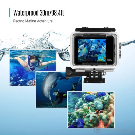Cámara Deportiva Sumergible 30m Wifi 4K Ultra HD Dual LCD K2
