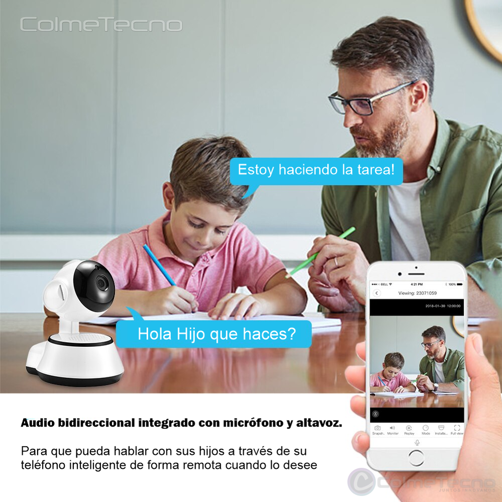 Cámara De Seguridad IP Smart Cam Wifi 2.4G 720p Motorizada V380-Q6