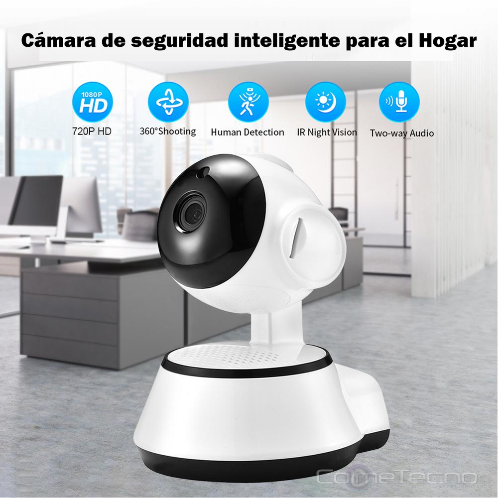 Cámara De Seguridad IP Smart Cam Wifi 2.4G 720p Motorizada V380-Q6