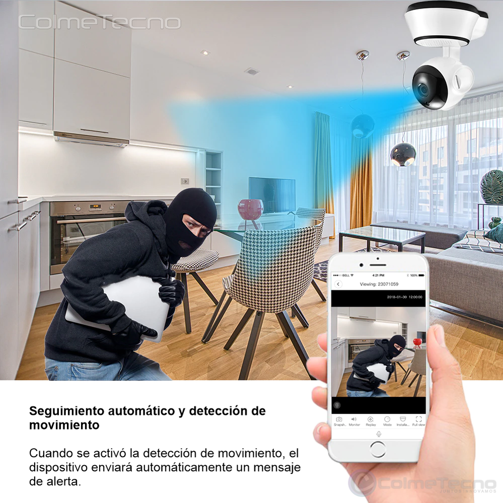 Cámara De Seguridad IP Smart Cam Wifi 2.4G 720p Motorizada V380-Q6