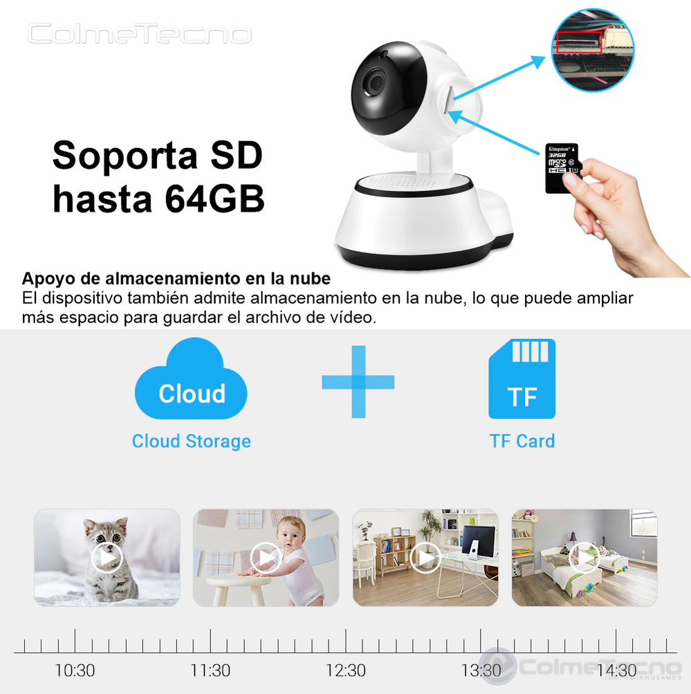 Cámara De Seguridad IP Smart Cam Wifi 2.4G 720p Motorizada V380-Q6