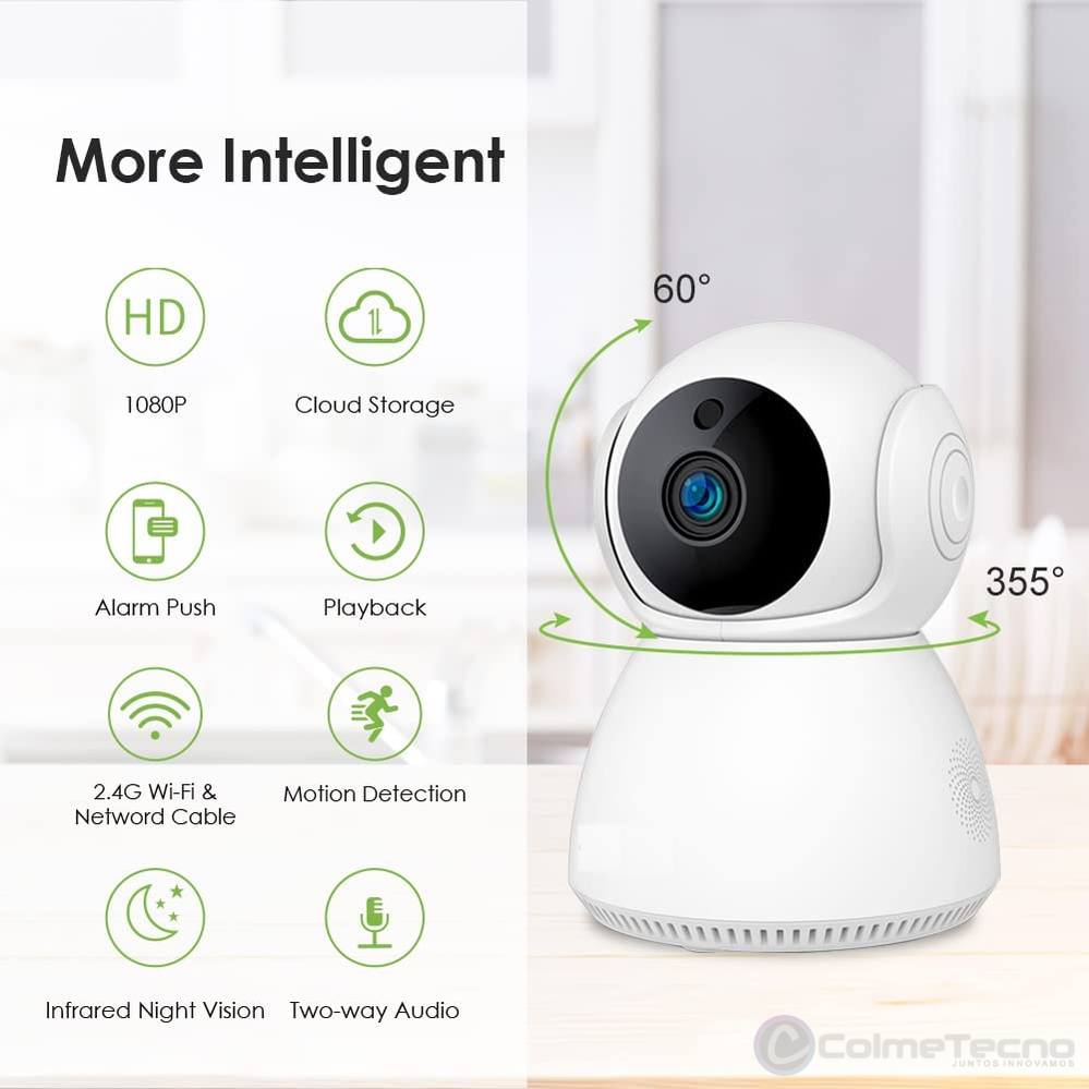 Cámara De Seguridad Wifi Inteligente Motorizada 1080P HD Q9