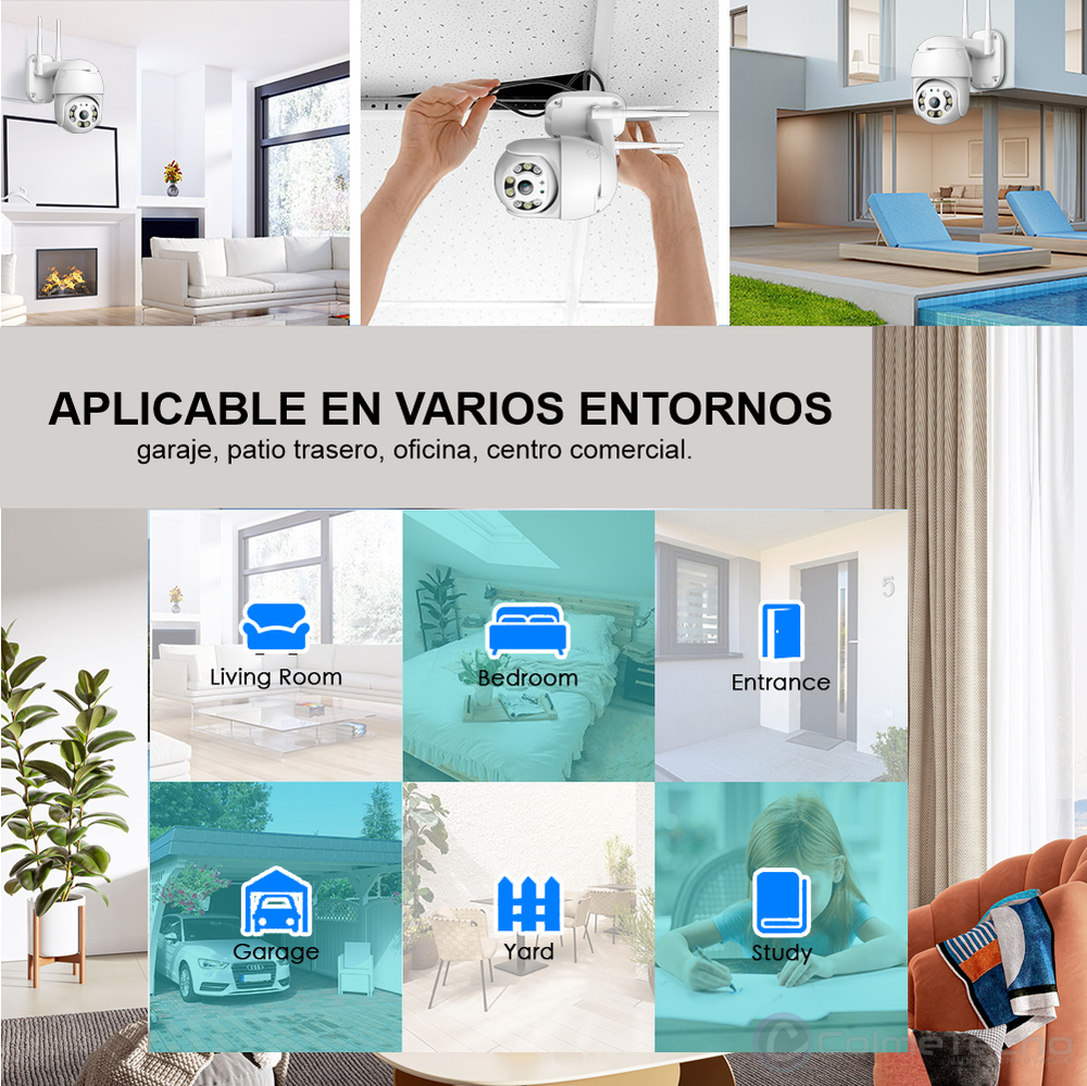 Cámara De Seguridad IP Wifi Domo PTZ 1080p Exterior YOOSEE