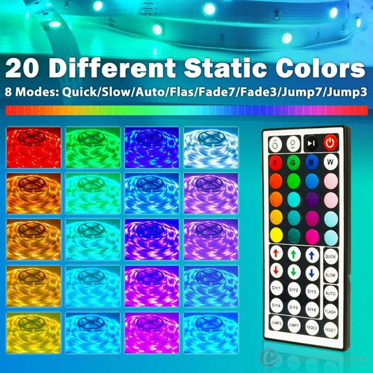 Cinta De Luz LED RGB 10Mt Control Remoto Adaptador 12V
