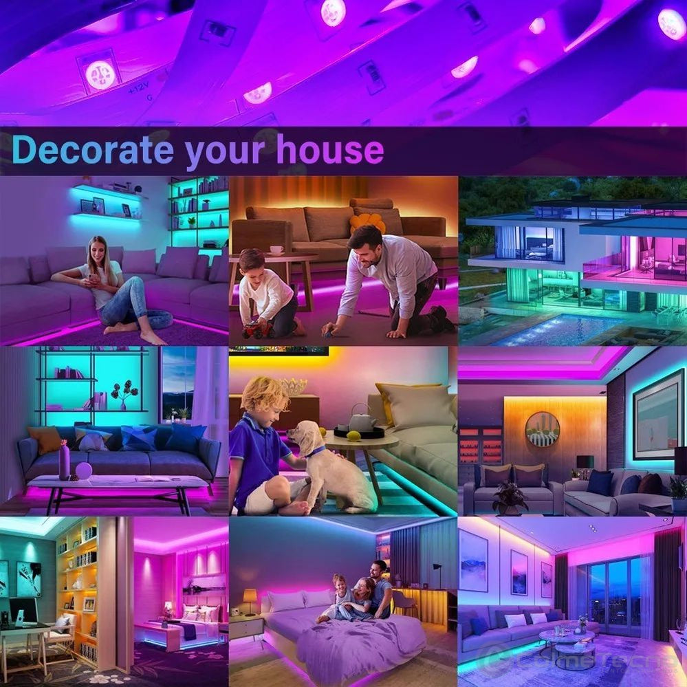 Cinta De Luz LED RGB 10Mt Control Remoto Adaptador 12V