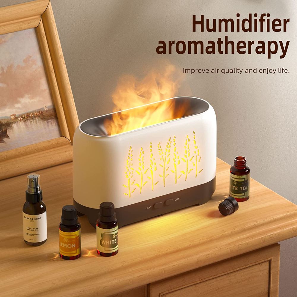 Difusor De Aromas Humidificador Luz Led Efecto Fuego 200ml