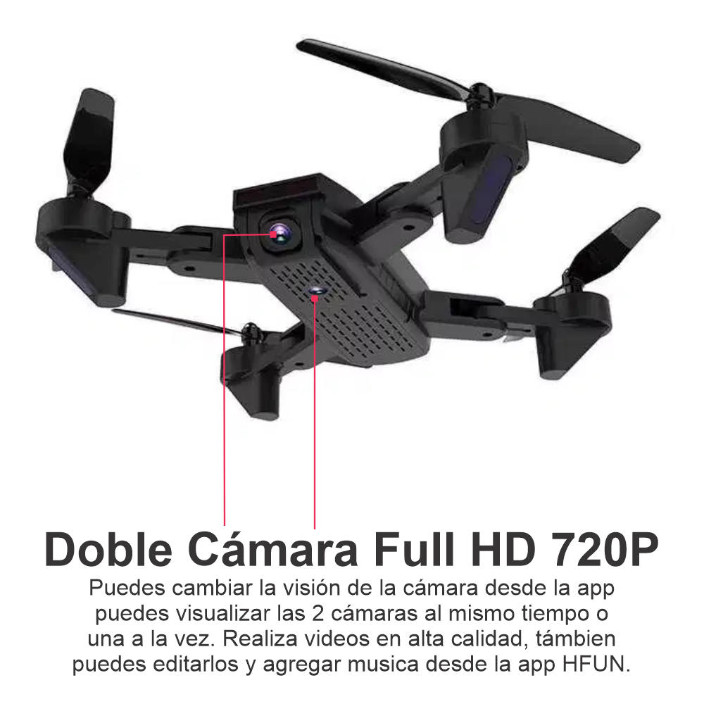Drone Plegable DM107S Dual Cámara Wifi Full HD + Estuche + Batería