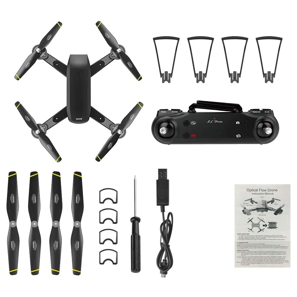 Drone Plegable DM107S Dual Cámara Wifi Full HD + Estuche + Batería