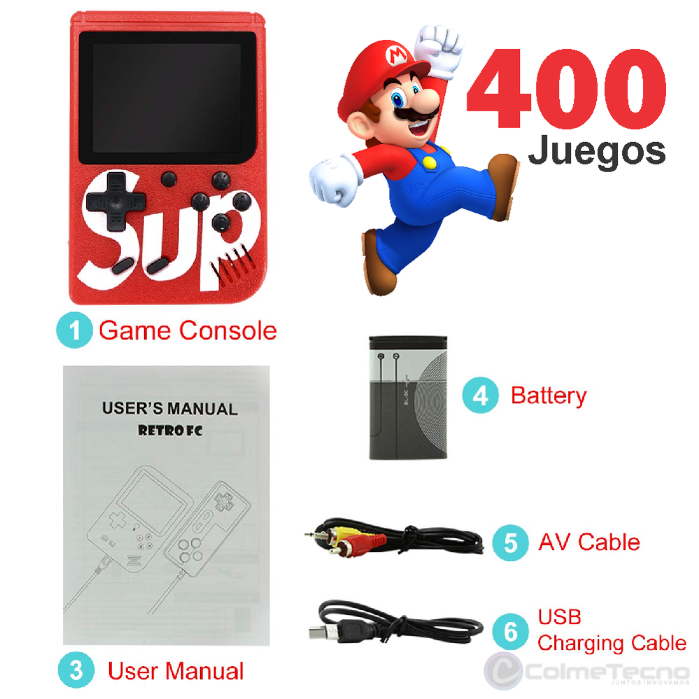 Consola de Video juegos Portátil Gameboy SUP Plus 400 + Control R
