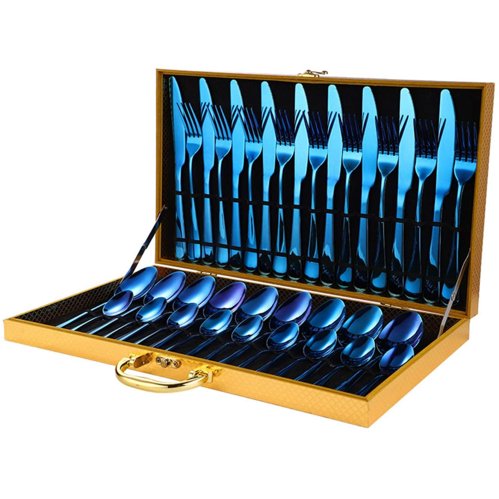 Juego De Cubiertos Acero Inoxidable 9 Puestos 36 piezas Estuche Lujo